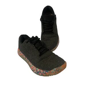 Black Sneakers with Colorful Sole